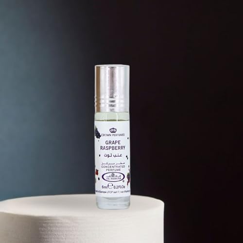 Al-Rehab Grape Raspberry Arabian Perfume Oils for Women 6ML (0.2 OZ) (Pack of 3) Fragrance Oil - Fruity, Floral & Sweet Concentrated Perfume Oil - Long-Lasting, Vibrant and Exotic Arabian Fragrance