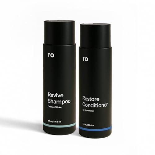 Roman Men's Revive Shampoo & Restore Conditioner Duo | Exfoliates, Clarifies, Fortifies & Moisturizes for Thicker Looking Hair, Made Without Sulfates, Parabens, or Phthalates | 8 fl oz (Pack of 2)