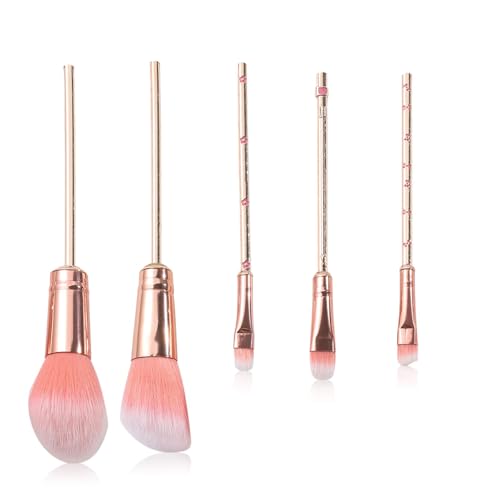 5PCS Cartoon Makeup Brushes Set with Pink Storage Bag, AnimeTheme Cosmetic Brushes, Best for Girl Women