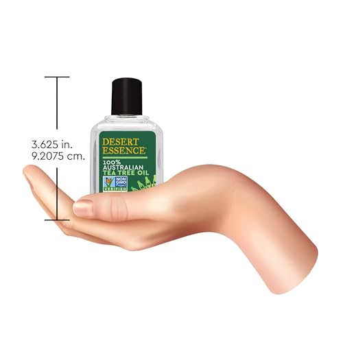 Desert Essence 100% Australian Tea Tree Oil Therapeutic Grade Essential Oil - Skin Cleansing, Clarifying, Soothing - Refreshing Air - Skin Care, Hair Care, Powerful Green Clean - Vegan, Non-GMO - 2oz