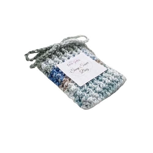 Handmade Moonlit Frost Cotton Soap Saver Bag - Perfect Bathing Accessory for Longer Lasting Soap - Soap Pouch for Shower Soft - 1 Pack