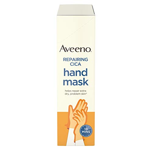 Aveeno Repairing Cica Hand Mask With Prebiotic Oat and Shea Butter, 6 Count