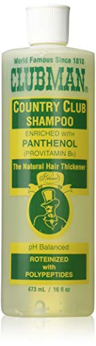 Clubman Country Club Shampoo – pH Balanced, Enriched with Panthenol for Thicker Hair, Natural Hair Thickener for Men, 16 oz Pack of 2