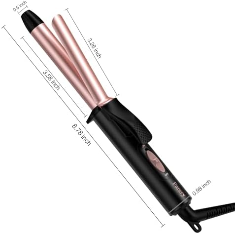 Travel Size Curling Iron Dual Voltage, Mini Curling Iron for Short Hair with 1/2 Inch Barrel, Ceramic Mini Hair Curler with Keratin&Argan Oil Infused, Travel Hair Curler with Storage Bag