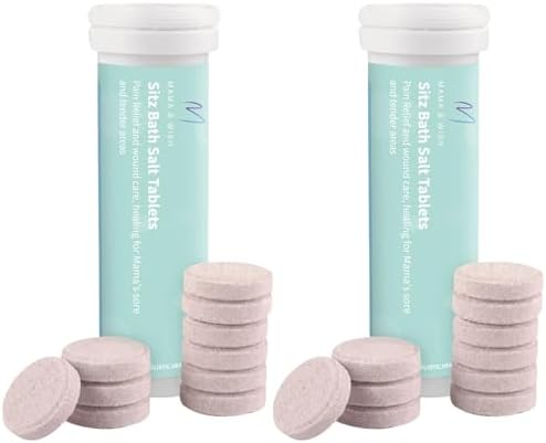 Sitz Bath Salt Tablets for Postpartum Care | Postpartum Essentials Pack of 10 Sitz Bath for Postpartum Care|Postpartum and Hemorrhoids Recovery | Natural Salts & Minerals Postpartum Bath Soak (2 Pack)