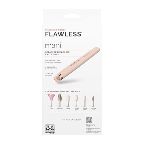 Finishing Touch Flawless Salon Nails Kit, Electronic Nail File and Full Manicure and Pedicure Tool
