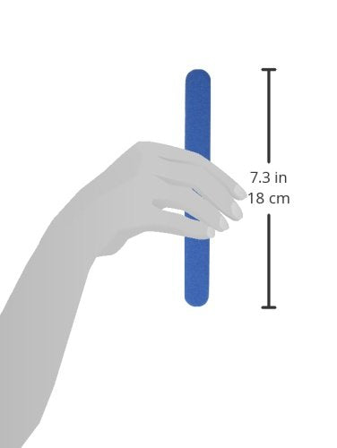 ForPro Professional Collection Blue Foam Board, 120/240 Grit, Mylar Manicure and Pedicure Nail File, 7” l x .75” w, 50 Count