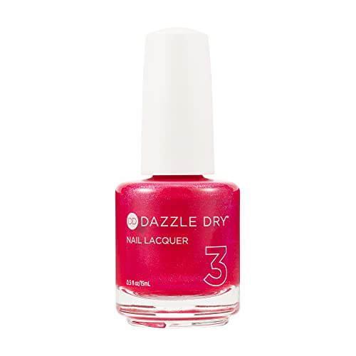Dazzle Dry Nail Lacquer (Step 3) - Tiger Lily - A bright strawberry pink with blue-to-gold shimmer. Full coverage shimmer. (0.5 fl oz)