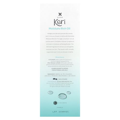 Keri Moisture Rich Shower Bath Oil, Clear, 8 Ounce