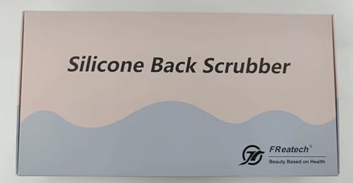 FREATECH Silicone Back Scrubber for Shower, 36" Dual-Sided Back Washer Exfoliator Strap to Clean, Exfoliate and Massage, Easily Cover The Entire Back for Men Women, Easy to Clean, Black