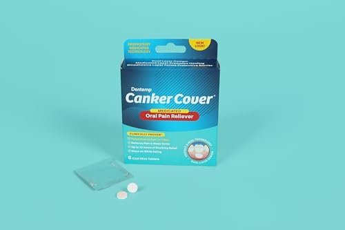 Dentemp Canker Cover - Canker Sore Medicine Pain Reliever (3pack) - Canker Sore Treatment to Relieve Canker Pain, Mouth Sores & Mouth Irritation - Fast Acting Canker Sore Relief Tablets for Adults