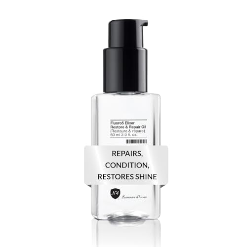 Number 4 Hair Oil, Fluoro5 Elixir Restore & Repair, Anti Frizz Serum for Damaged Hair, 2.0 oz – N4 Hair Care
