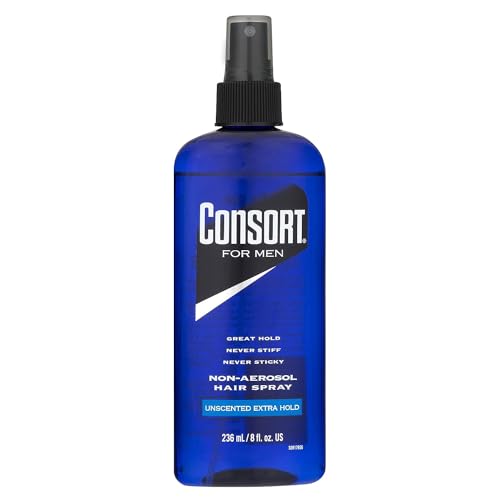 Consort Hair Spray 8 Ounce Unscented Extra Hold Pump Non-Aero (236ml) (3 Pack)