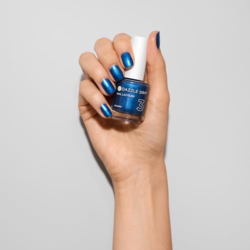 Dazzle Dry Nail Lacquer (Step 3) - Fashion Week - A midnight blue with a purple shift. Semi-sheer shimmer. (0.5 fl oz)
