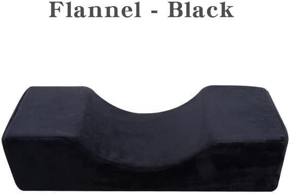 Koolouispoper Grafted Eyelash Extension Pillow Neck Support Eyelash Pillow Soft Memory Foam U Shape Lash Pillow Makeup Salon with Pocket (Black)