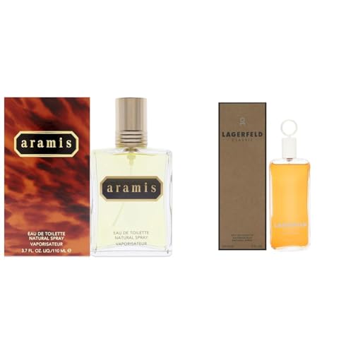 ARAMIS for Men, Eau De Toilette Spray, 3.7-Ounce & Karl Lagerfeld Paris Classic for Men Eau de Toilette Spray, 5 Ounce