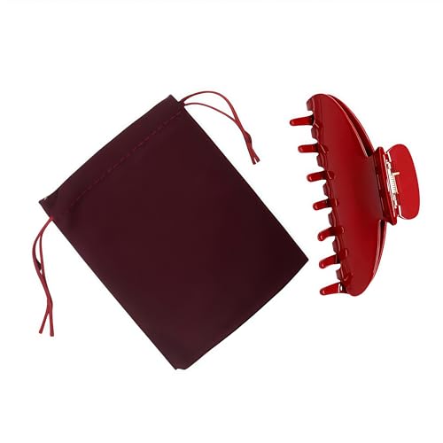 The OideGuiing Durable Acetate Hair Clips - 4-Inch Cherry Red Claw Clips for Fine and Thick Hair (Red)