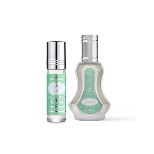 Al-Rehab Lovely 2-Piece Set for Unisex, (1.18 Oz Eau De Parfum Spray + 0.20 Oz Concentrated Perfume Rollerball)