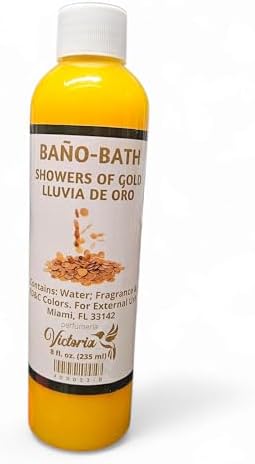 Showers of Gold Bath 8oz – Lluvia de Oro Spiritual Prosperity Ritual Wash by Victoria – Attract Abundance, Wealth, and Financial Blessings