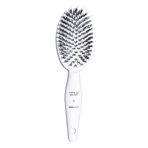 Hairtamin Hair Brush for All Hair Types | Paddle Brush for Blow Drying, Detangling, and Straightening | Anti-Static, Lightweight, and Ergonomic Design | Hair Brush for Men, Women, Kids, and Pets