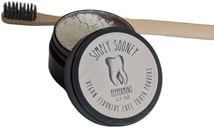 Fluoride Free Remineralizing Toothpaste Powder I Vegan I Gluten Free I Organic Peppermint Essential Oil 1.5oz