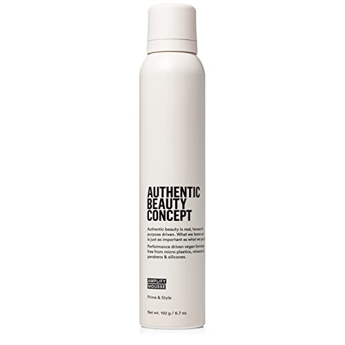 Authentic Beauty Concept Amplify Mousse | Volumizing Mousse | Lightweight Medium Hold Styling | Heat Protection | All Hair Types | Vegan & Cruelty-free | Silicone-free | 6.7 oz