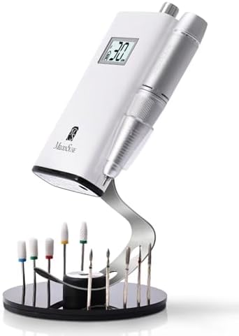 MelodySusie Nail Drill Machine Holder,10 Holes Acrylic Nail Drill Bits Holder, Professional Nail Efile Display Stand and Organizer Compatible with Most Nail Drill Machines (Not Including Efile & Bits)