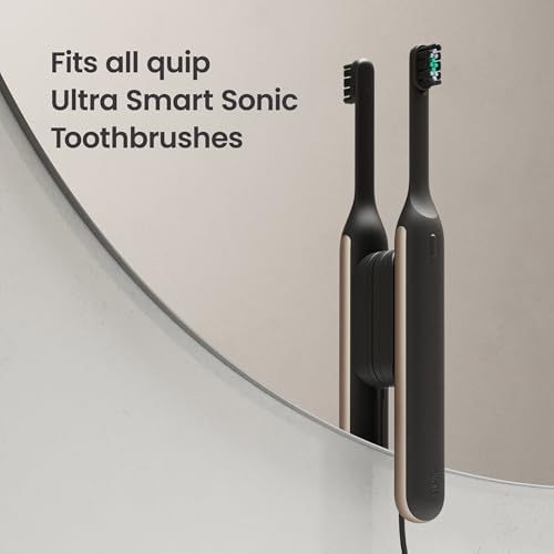 quip Ultra Brush Pod Refill Heads - 4 Pack - Verified quip Brush Head Refills for Sonic Electric Toothbrushes - Soft Bristles, Compact - Last 3 Months Each - Black
