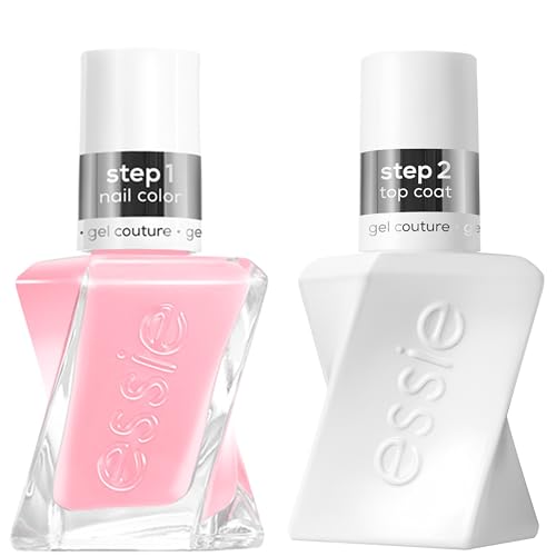 essie gel couture long-lasting mani kit, vegan, pink, top coat, Inside Scoop Kit, 1 set