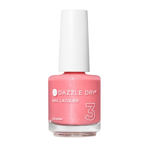 Dazzle Dry Nail Lacquer (Step 3) - Cherry Blossom - A calming blush pink with a subtle multicolored shimmer effect. Semi-sheer shimmer. (0.5 fl oz)