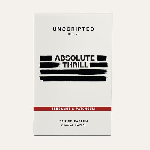 Absolute Thrill - Luxury Arabian Cologne for Men - Long Lasting Perfume from Dubai with Bergamot, Patchouli, Cardamom, Musk, Vetiver, Ginger Notes - Arabic Eau de Parfum - 3.4 oz EDP Spray