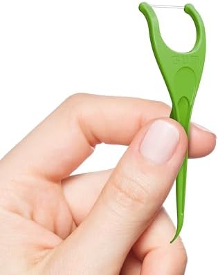 GUM Angled Floss Picks, Perfect for Tight Teeth, Extra Strong Shred-Resistant Dental Floss, Angled for Easy Reach, Dental Flossers for Adults, Fresh Mint Flavor, 75 Count