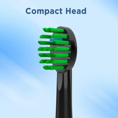 Replacement Toothbrush Heads for All Waterpik Sonic Fusion Models (SF-01, SF-02, SF-03, and SF-04 Series), Compact, with Covers, 5 Count, Black
