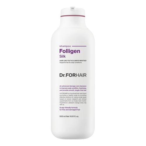 Dr.FORHAIR Folligen Silk Shampoo 300 ml/10.14 fl. oz. | Damaged Scalp And Hair Care | Strengthens and Smoothes | Protein care