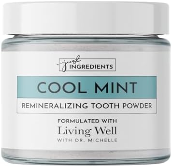 Just Ingredients Natural Tooth Powder | 60-Day Supply | Remineralizing Teeth Formula | Xylitol Tooth Powder | Fluoride-Free Toothpaste Alternative | Hydroxyapatite Paste | Fresh Mint Flavor
