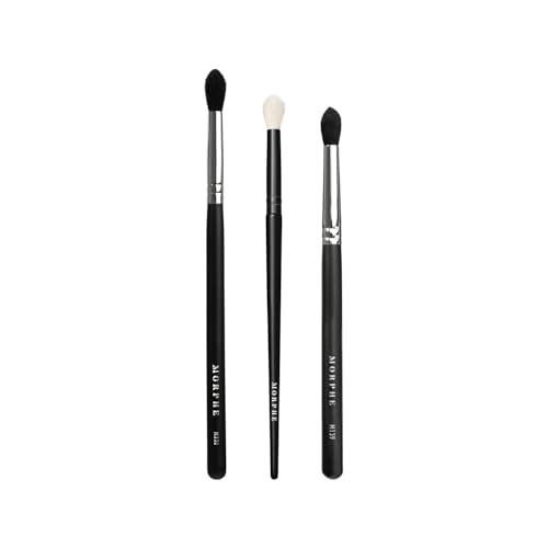 Morphe Crease Blending Eyeshadow Brush Trio - Eyeshadow Brush Set for Blending, Precision and Definition - Includes M330, M139 & M506 - For Cream or Powder Formulas (3 Count)