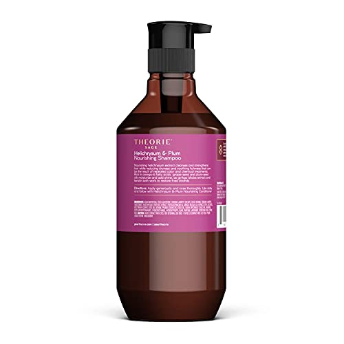Theorie Helichrysum and Plum Nourishing Shampoo - Enrich and Soothe - Suited for Dry & Over Processed Hair - Protects Color & Keratin Treated Hair, Pump Bottle 800mL - Label Design May Vary
