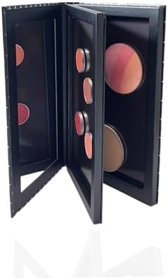 Double Layer Book Shape Empty Magnetic Eyeshadow Makeup Palette with Mirror and 20pcs Adhesive Stickers, Sliver Stars Cover, Fits Standard and Deep Pans (Not Included Eyeshadows)