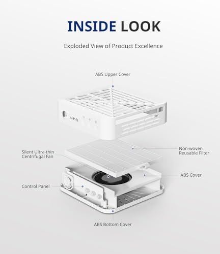 AIRSEE GD3 Powerful Nail Dust Collector, Professional Manicure Pedicure Vacuum for Acrylic Gel Nail Polishing with Reusable Filter, Home & Salon, White