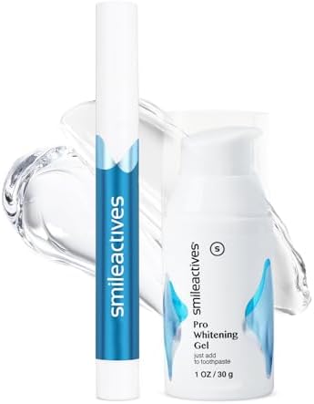Smileactives Teeth Whitening Kit, Complete at Home Teeth Whitening Treatment, Travel Size Tooth Whitening, Stain Remover for White Teeth, Contains Clinical-Grade Hydrogen Peroxide, 30 Day Kit