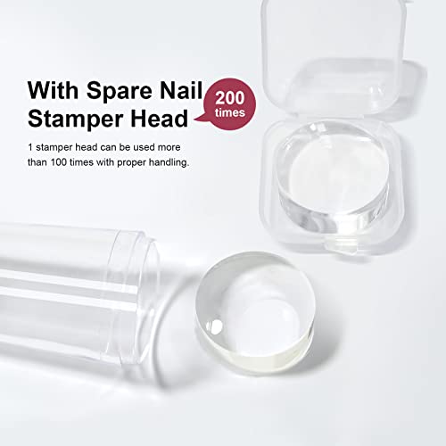 Nail Art Stamper Clear Silicone Nails Stamping Jelly with Scraper Transparent Visible Body DIY Manicure Nail Art Tool A