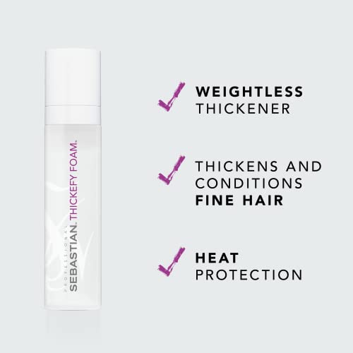 Sebastian Professional Thickefy Foam | Flexible Hold Styling | Thickens & Conditions Fine Hair | 6.8 fl oz.