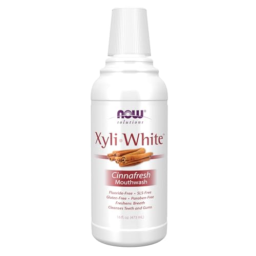 NOW Solutions, Xyliwhite™ Mouthwash, Cinnafresh Flavor, Naturally Freshens Breath, Cleanses Teeth and Gums, 16-Ounce