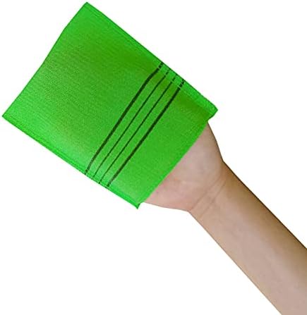 The Original Korean Exfoliating Mitt Body Scrub-12pcs (green4 red4 yellow4). Asian Exfoliating Bath Washcloth for Dead Skin, Bath Sponge,Body exfoliate Glove.