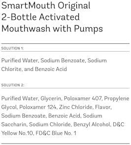 SmartMouth 2-Bottle Activated Mouthwash System with Pumps - Adult Mouthwash for Bad Breath - Twice Daily Oral Care System with Zinc Ion Technology - Fresh Mint Flavor, 32 fl oz (16 oz per Bottle)