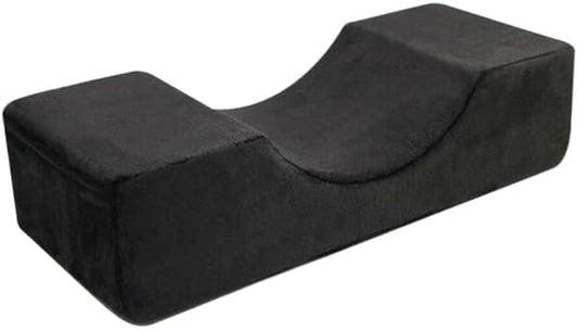 Koolouispoper Grafted Eyelash Extension Pillow Neck Support Eyelash Pillow Soft Memory Foam U Shape Lash Pillow Makeup Salon with Pocket (Black)