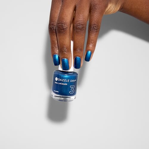 Dazzle Dry Nail Lacquer (Step 3) - Fashion Week - A midnight blue with a purple shift. Semi-sheer shimmer. (0.5 fl oz)
