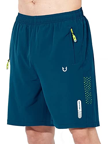 NORTHYARD Men's Athletic Running Shorts Quick Dry Workout Shorts 7"/ 5"/ 9" Lightweight Sports Gym Basketball Shorts Hiking Exercise SEABLUE S