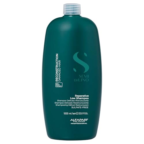 Alfaparf Milano Semi di Lino Reconstruction Reparative Sulfate Free Shampoo for Damaged Hair - Color Safe - Repairs, Restores Fiber & Elasticity - Paraben Free - Vegan (33.8 oz)