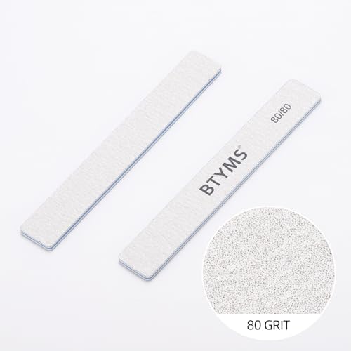 50 Count Rectangle Nail Files for Acrylic Nails, 80 Grit Coarse Nail File Reusable Emery Boards Manicure Tools